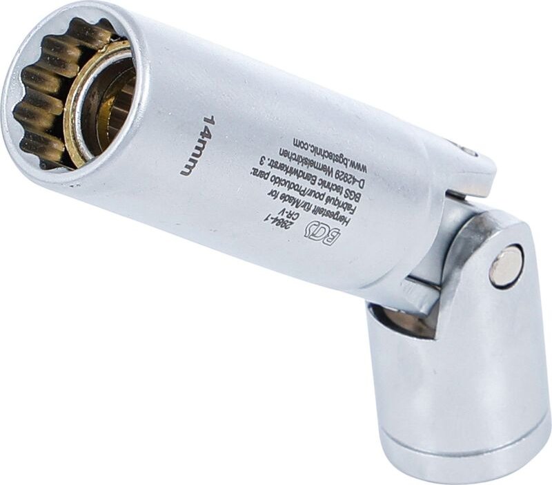 BGS Glühkerzen-Gelenk-Einsatz Zwölfkant Antrieb Innenvierkant 10 mm (3/8") SW 14 mm - 2984-1