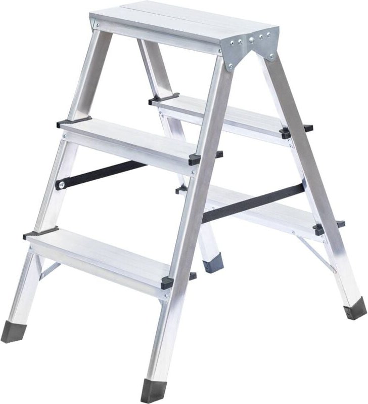 Thumbnail - Günzburger - Steigtechnik Haushaltsleiter beidseitig begehbar 2x3 Stufen - 011163