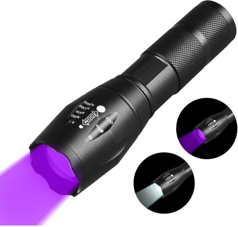 365 nm UV-Lampe, Taschenlampe, Schwarzlicht-Taschenlampe, Skorpion-UV-Lampe, Diamant-Mineralien-Erkennung - Tigrezy