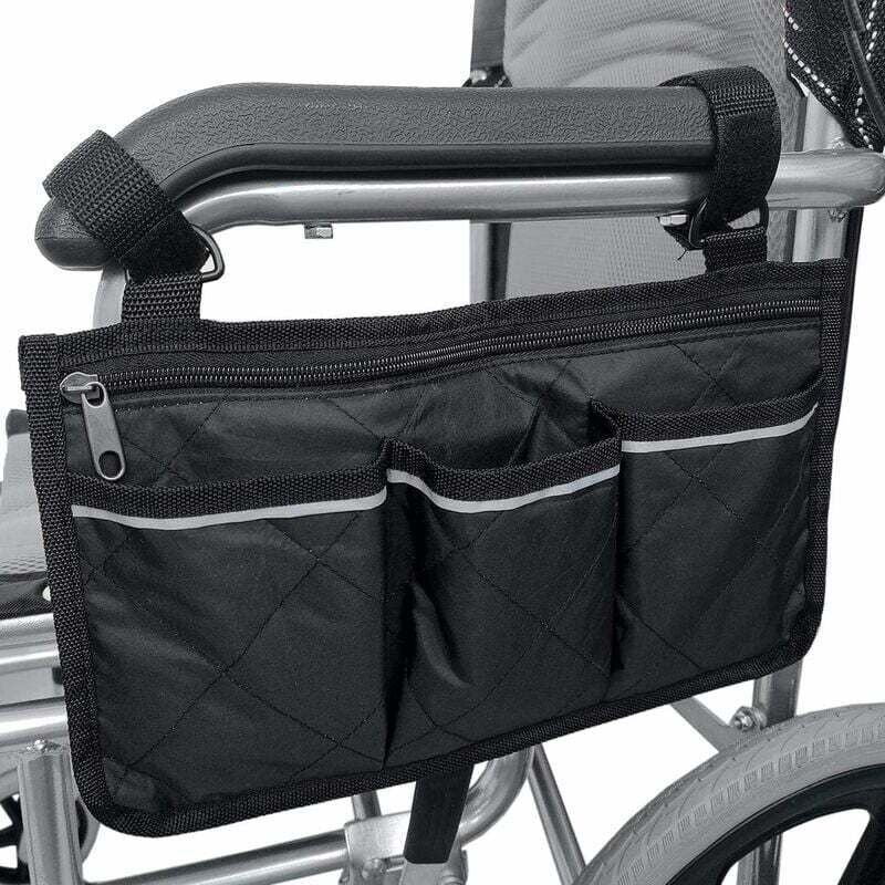 Rollstuhltasche, Rollstuhltasche, Rollstuhl-Seitentasche für Armlehnen mit Reflektorstreifen für Gehhilfen, Mobilitätsro...
