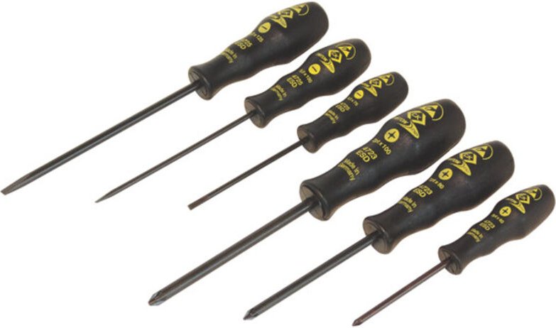 C.k Magma - c.k esd Schraubendreher-Set 6teilig Schlitz, Kreuzschlitz Phillips