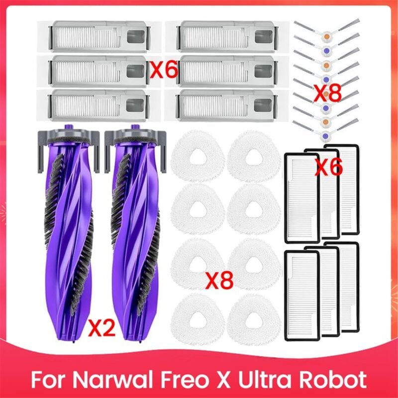 30-teiliges Bürstenfilter-Staubbeutel- und Mopptuch-Set für Freo x Ultra