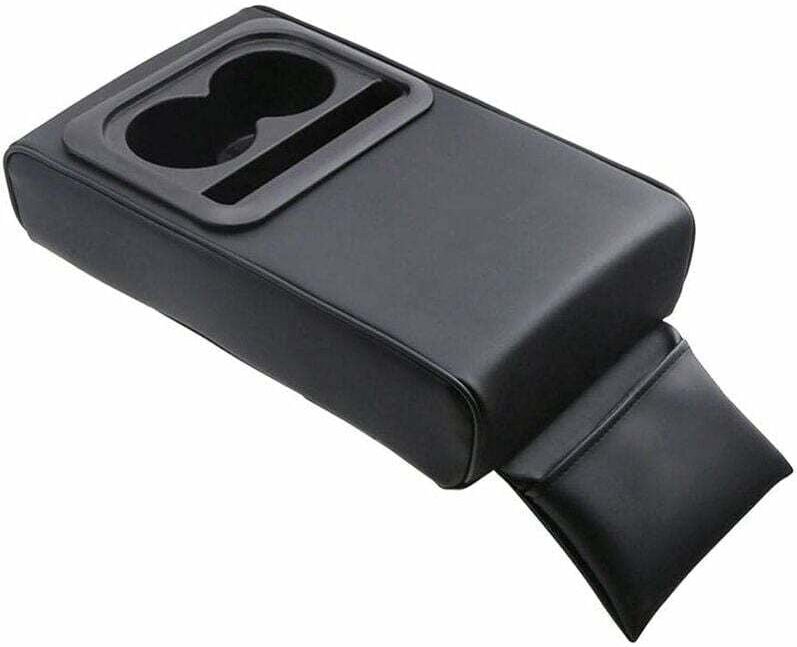 ZVD-Auto-Armlehnenkissen, Universal-Armlehnenkissen für die Mittelkonsole des Autos, PU-Leder-Memory-Schaum mit Getränke...