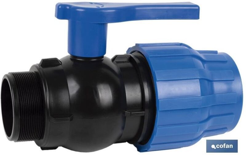 Kugelhahnverbindung Außengewinde Pp Pn16 25 x 3/4