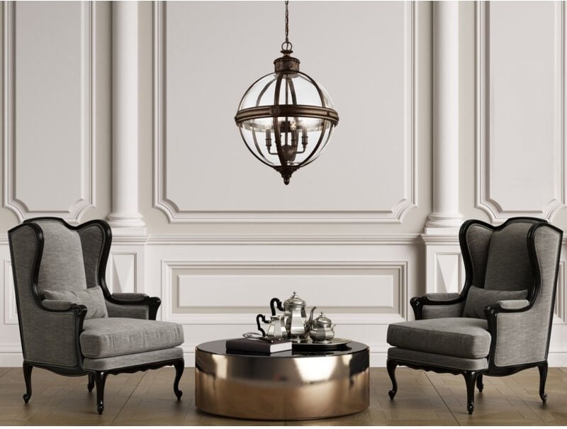 Adams - 3 Light Ceiling Chandelier Pendelleuchte British Bronze, E14 - Elstead