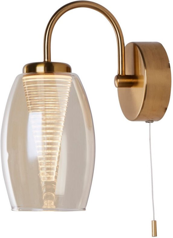 Wandlampe Wandleuchte Leselampe Glas led Schlafzimmerleuchte bronze h 26,5cm