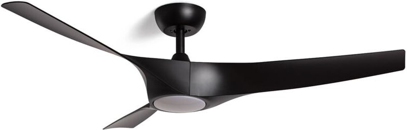 Efectoled - Deckenventilator Leise Egina Schwarz 132cm DC-Motor Schwarz Mit Licht, Fernbedienung, Wifi: True