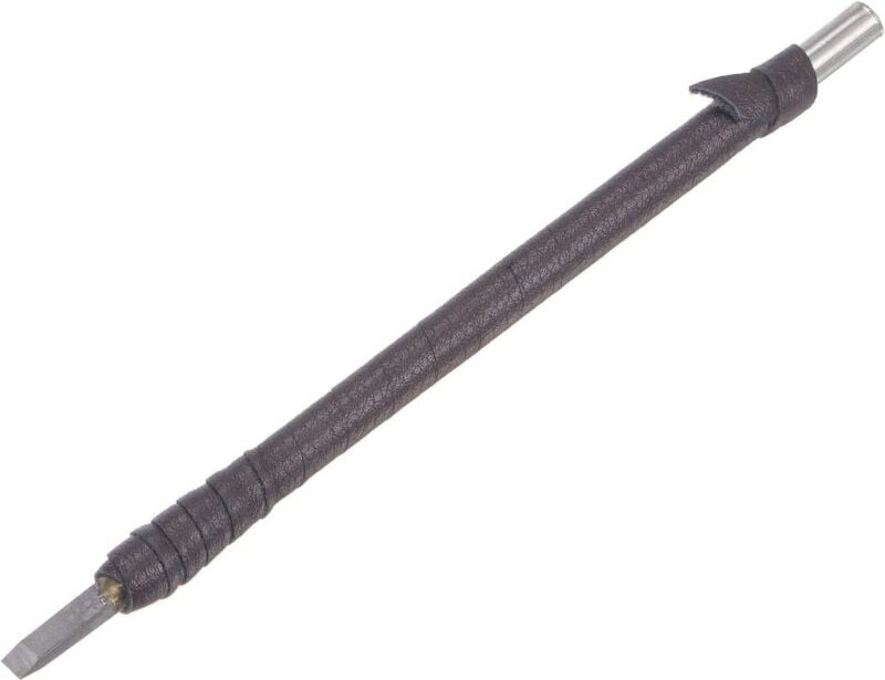 Stechbeitelmesser, 4 mm, Wolframkarbid, flache Spitze, Schnitzwerkzeug für die Holzbearbeitung, 150 mm Länge, mit Ledert...