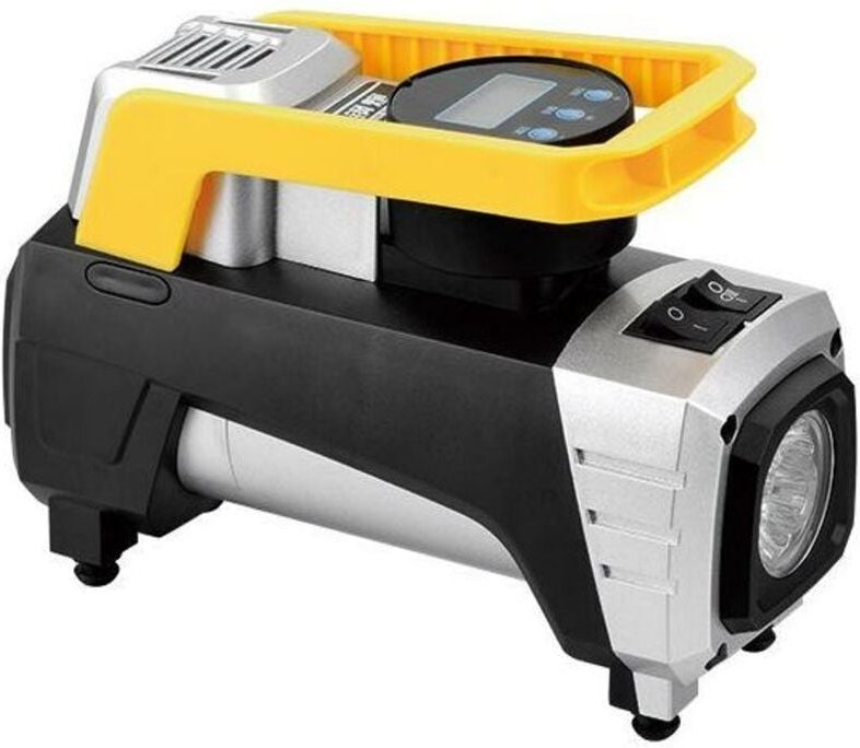 Tragbarer 12-V-Luftkompressor, digitaler Reifenfüller, automatische Pumpe mit LED-Licht, 3 Düsenadaptern, 3 m Kabel