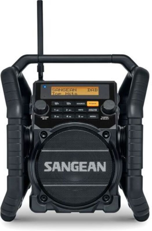 U-5 dbt Baustellenradio dab+, ukw aux, Bluetooth® wasserdicht, staubdicht, stoßfest Schwarz - Sangean