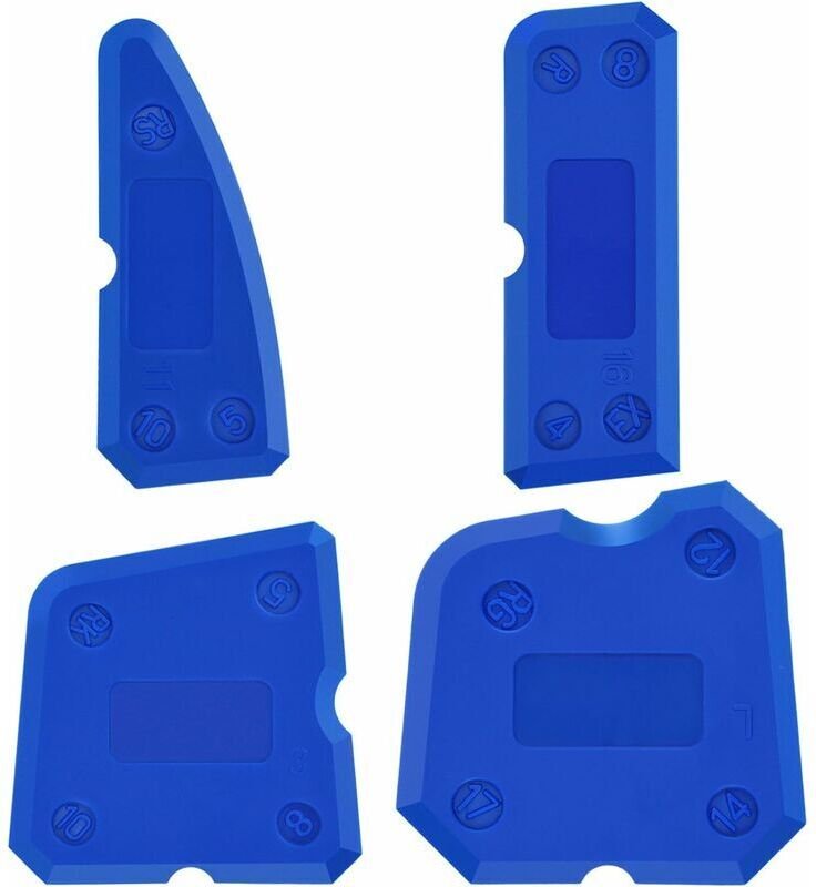4-teiliges Silikon-Fugenwerkzeug-Set, Fugenglättungsset für Silikon-Dichtstofffugen (Blau)