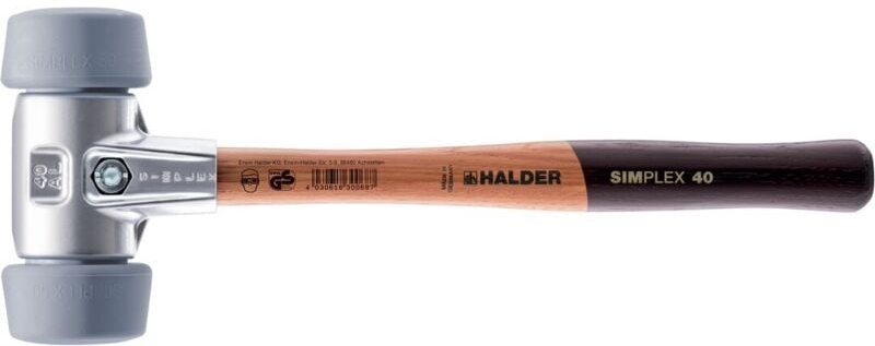 Simplex Schonhammer ø 50:40 mm TPE-mid grau mit Aluminiumgehäuse - Halder