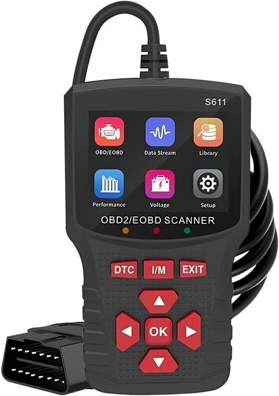 Kfz-Diagnosegerät mit OBD2-Scanner, Fahrzeugsteuerungscode-Lesegerät mit I/M-Bereitschaftsprüfungsfunktion und mehr, OBD...