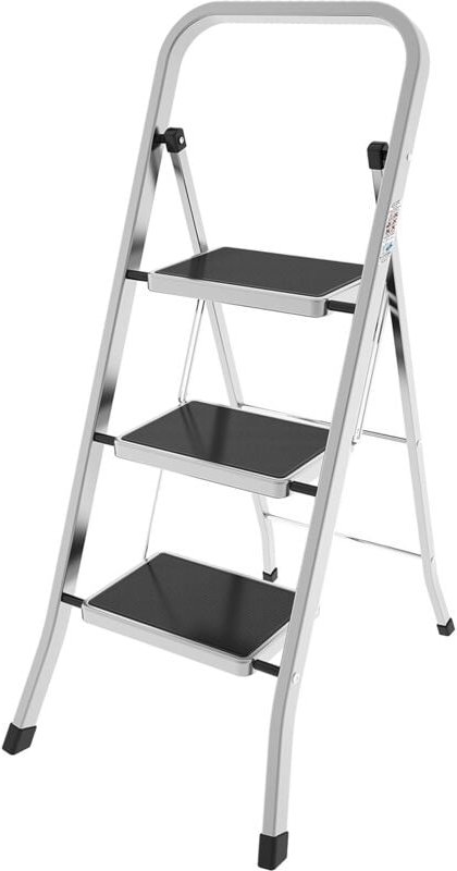 Colombo - Hocker aus Aluminium mit 3 rutschfesten Stufen, platzsparend mod.FACTOTUM