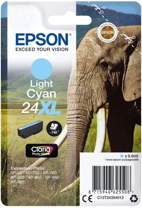 Epson Elephant C13T24354022 Druckerpatrone 1 Stück(e) Original Hohe (XL-) Ausbeute Helle Cyan