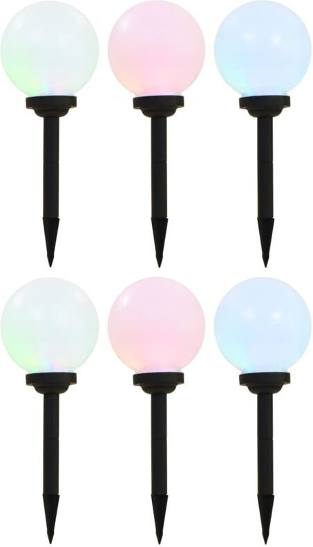Außen-Solarlampen 6 Stk. led Kugel 20 cm rgb Vidaxl