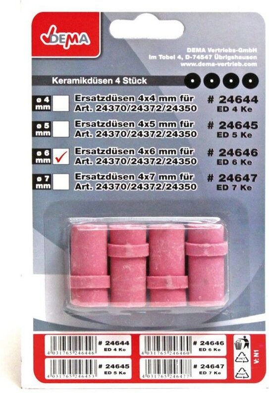 Ersatzdüsen / Sandstrahldüsen 4x6mm für 24370/24372/24350
