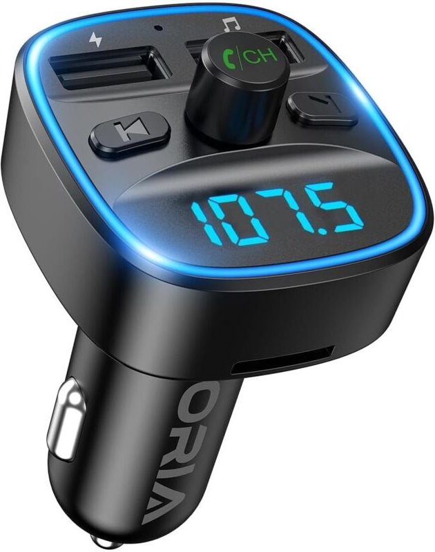 Bluetooth 5.3 FM-Transmitter, erweitertes Bluetooth-Auto-Kit, zwei USB-Anschlüsse mit QC3.0, kabellose Freisprecheinrich...