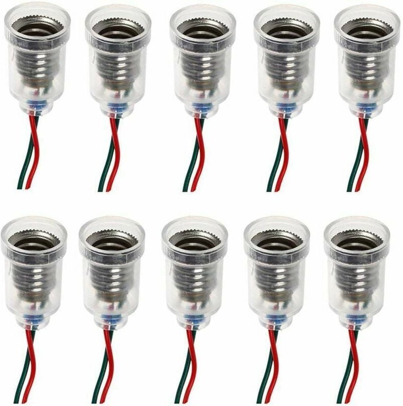 Jalleria - E10 LED-Lampen, Schraubsockel, kleine Kerzenbirnen, Halterung für kleine Glühbirnen, Lampenfassung mit Drahtf...