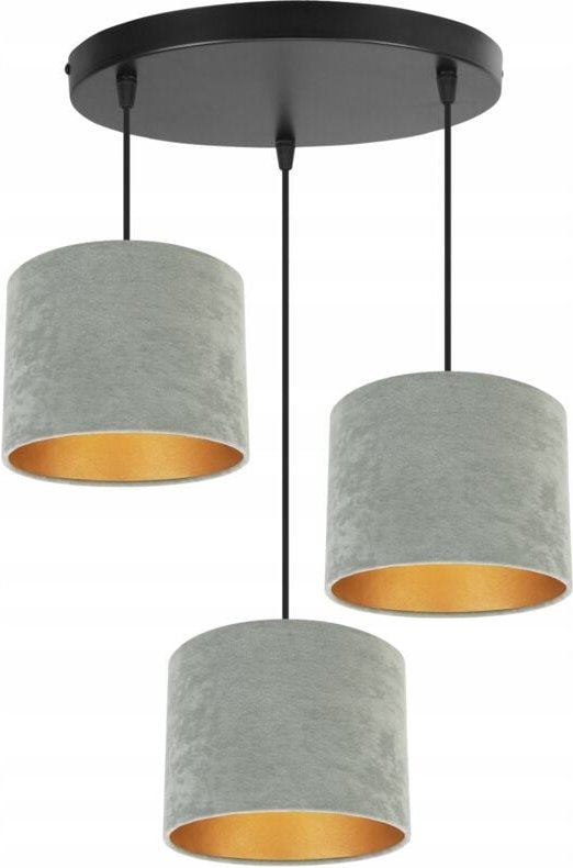 Elegante Hängelampe, Goldene Deckenleuchte, Samt-Lampenschirm