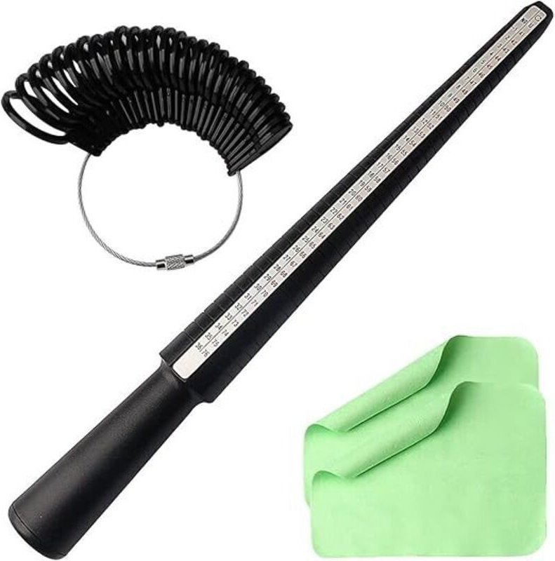 Ringgrößenmesser, Fingergrößenmessgerät, Ringgrößenkalibrator, Ringlehren-Werkzeug mit 4 Messskalen (FR, EU)