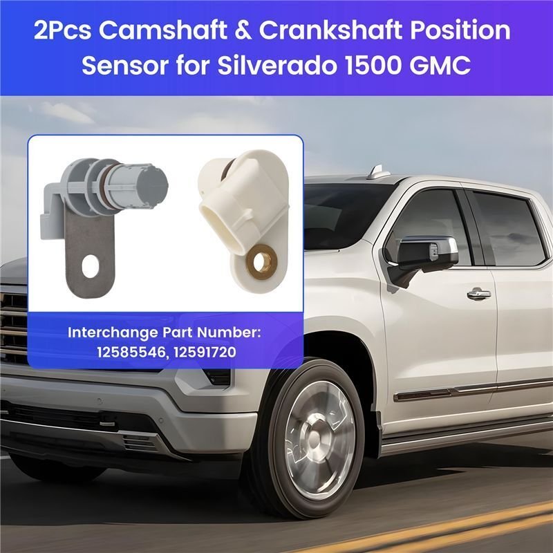 2 Stück Nockenwellen- und Kurbelwellenpositionssensor für Silverado 1500 für 12703627 12568983