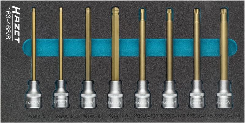 Hazet Schraubendreher-Steckschlüsseleinsatz Satz, Vierkant hohl 12,5 mm (1/2), Innen-Sechskant Profil, Innen TORX Profil...