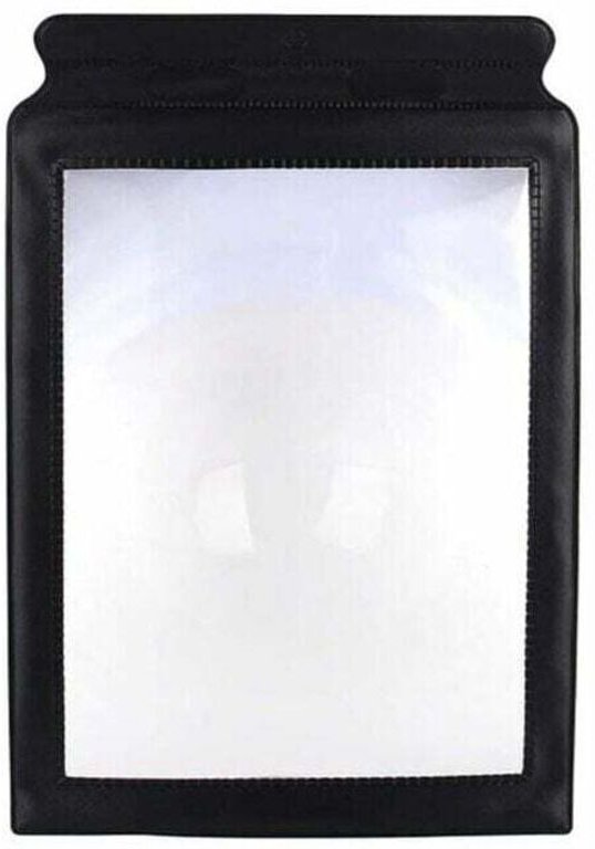 UlisemA4 Leselupe für Senioren, tragbar, weiche Oberfläche, schwarzer Rand, PVC, 3-fach.
