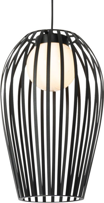 Design Pendelleuchte schwarz mit Opal IP44 - Angela