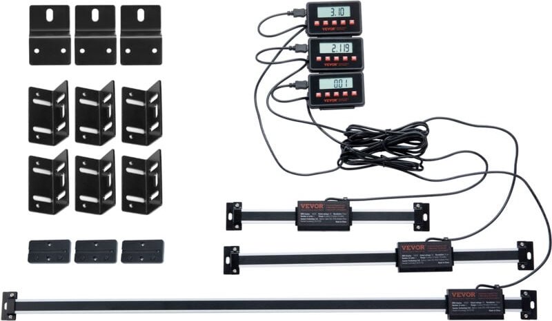 Mophorn - vevor Digitalanzeige, 152,4, 304,8, 609,6 mm, 3-achsige lineare Skala dro Anzeigesatz mit L-förmigen Stützen Z...