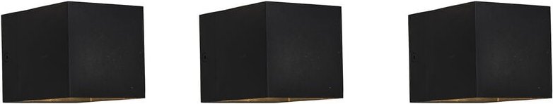 3er Set moderne Wandleuchten schwarz - Transfer