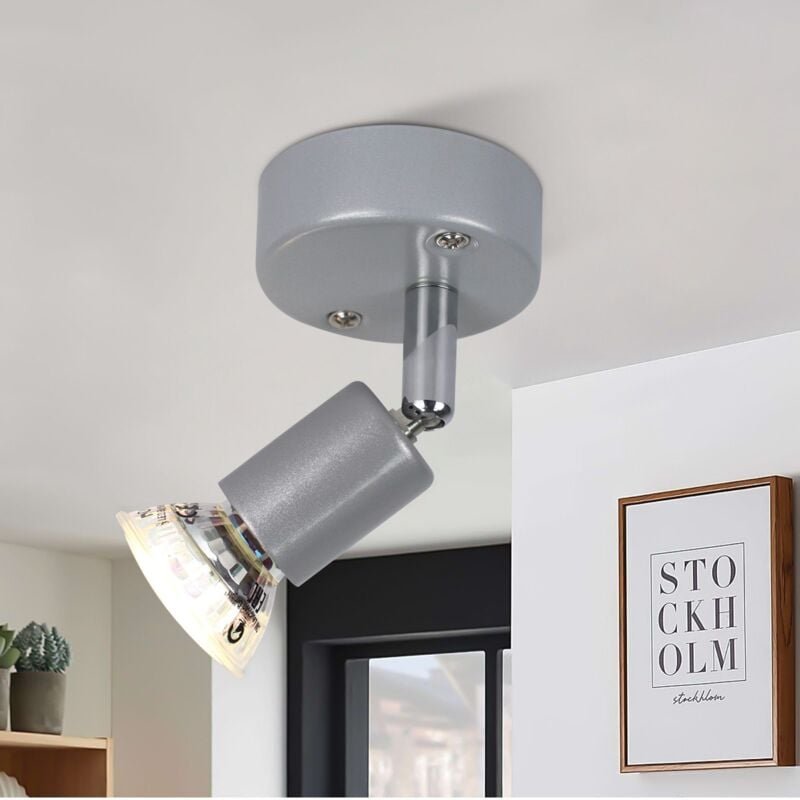 Gbly - led Deckenstrahler Schwenkbar GU10 Deckenleuchte Silber Deckenspots 1 Flammig Wandleuchten Bad Deckenlampe Küchen...