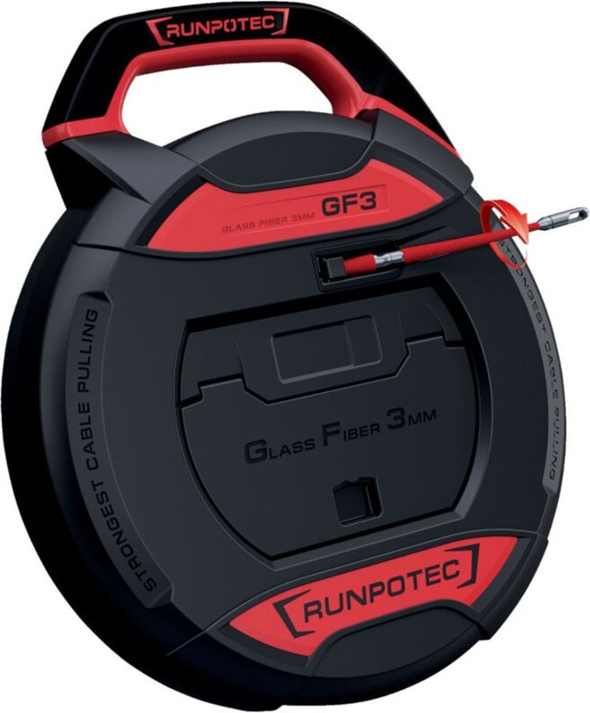Runpotec - Kabeleinziehgerät GF3 Band-L.50m Biege-R.38mm o.Meterzähler