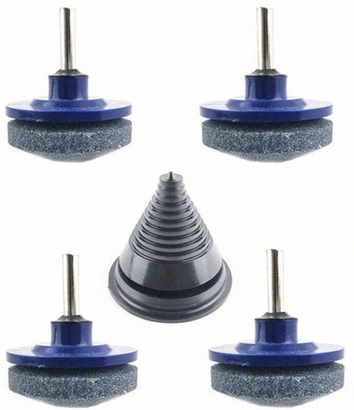 4-teiliges Rasenmähermesser-Schärfset. Universeller, multifunktionaler Rotationsschärfer. Geeignet für elektrische Bohrm...