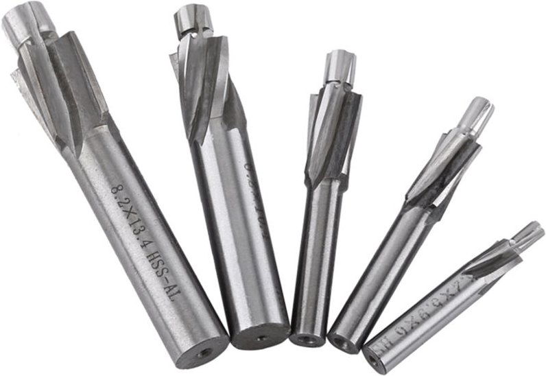 Fräser, 5 Stücke hss-al M3-M8 4 zapfensenker Flöten Senker Schaftfräser Slot Bohrer Werkzeugbohrer Fräser zum Fräsen von...