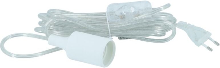 Venso Ecosolutions - Parus by Venso E27 Lampenfassung 4m Kabel Transparent, Eurostecker Lampenfassung E27 mit Kabel für ...