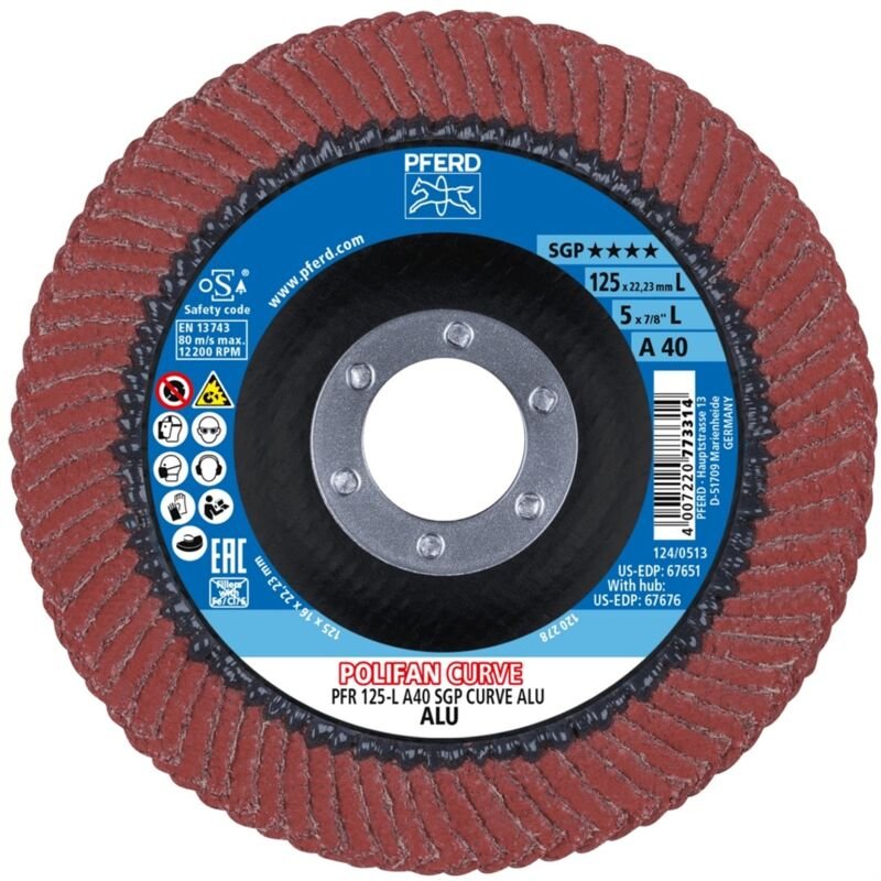 PFERD POLIFAN-Fächerscheiben PFR 125-L A 40 SGP CURVE ALU