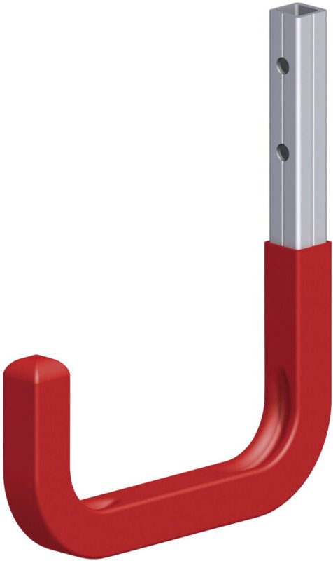 Wandhaken Typ4 gummiert t 11,5 x h 14cm Aluminium blank rot Universalhaken - Alfer