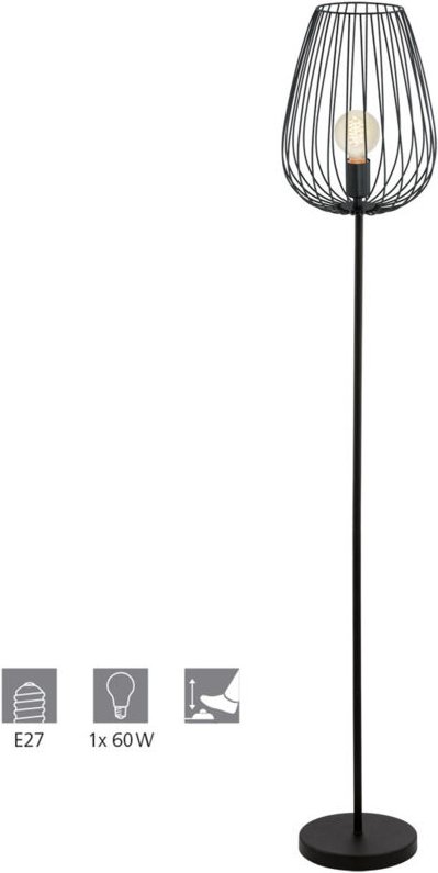 Eglo - Stehleuchte Newtown schwarz 159,5 x 27,5 cm E27, max. 60 w Stehleuchte