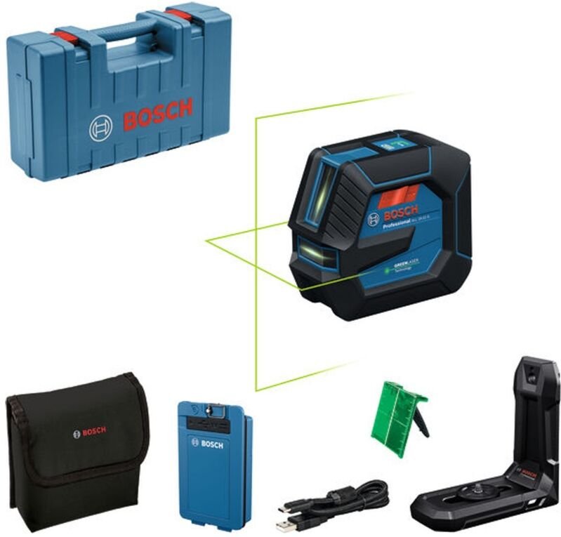 Bosch Linienlaser GLL 20-22 G, incl. Zubehör, Handwerkerkoffer