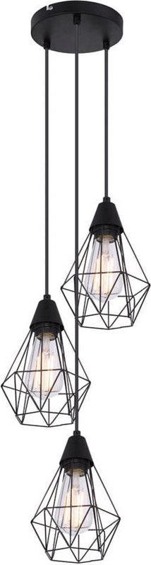 Retro Decken Pendel Lampe schwarz Wohn Ess Zimmer Beleuchtung Käfig Hänge Leuchte Globo 15351-3HR