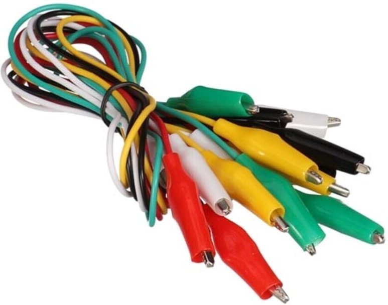 Velleman - kabel-set - 10-tlg. - 50 cm - 5 farben - mit isolierten abgreifklemmen - 27 mm