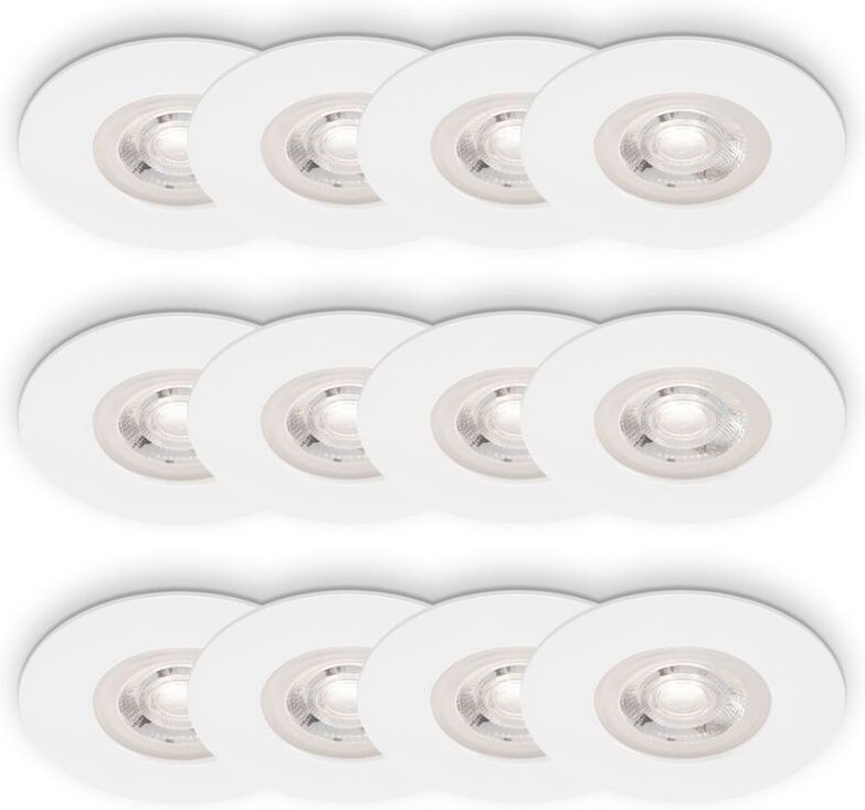 Briloner KULANA 3x4er Set LED Einbauleuchten, Spritzwasserschutz, Weiß, Ø9 x 2,5 cm