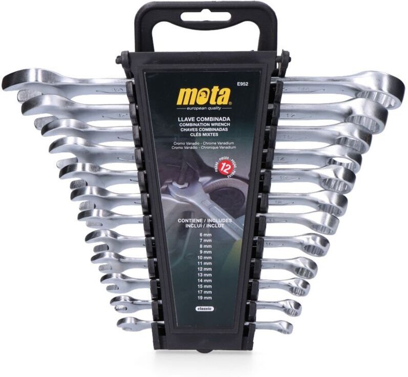 Satz mit 12 Ringmaulschlüsseln 6 bis 19 mm e952 MOTA