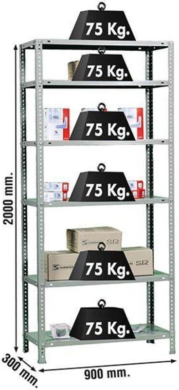 Simonrack Vielseitiges Regal Silber 6 Ebenen 75 kg