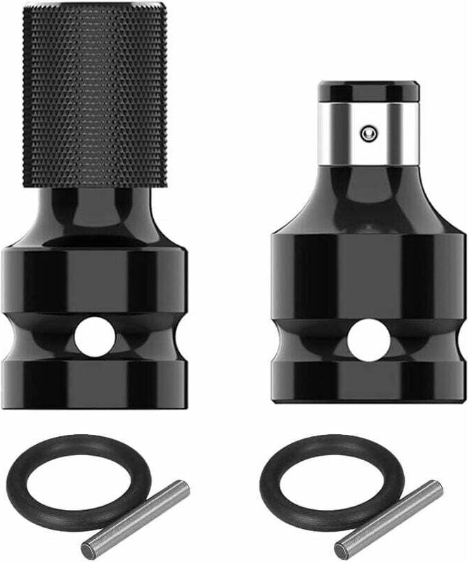 2-teilige Stecknuss-Adapter 1/2" Vierkant auf 1/4" Sechskant-Ratschenstecknuss Schnellwechselfutter-Konverter für Schrau...
