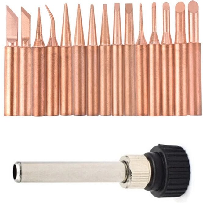 15 Teile/los Reinem Kupfer Bleifreie Lötkolben Tipps 900M-Schweißen Köpfe für 936 Station Tool Kits