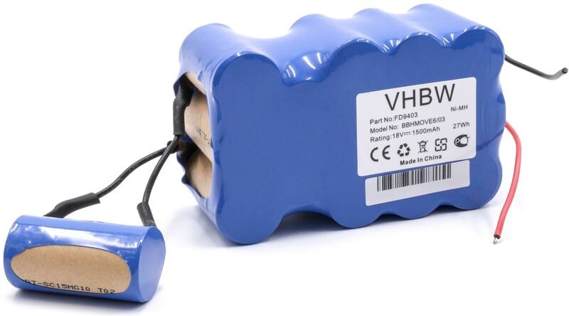 1x Akku kompatibel mit Bosch BBHM1CMGB/01, BBHMOVE4/02, BBHMOVE4/01, BBHMOVE4/03, BBHMove4 Staubsauger (1500 mAh, 18 v, ...