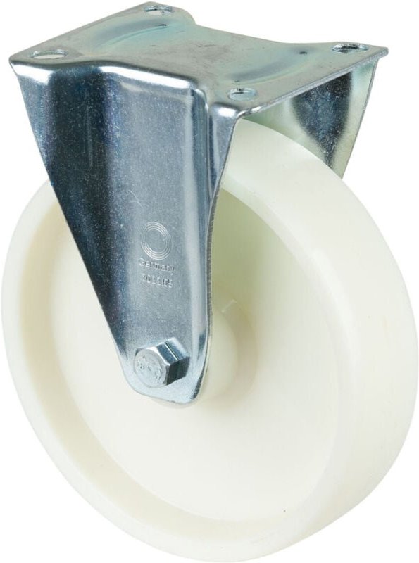 Bs-r Bockrolle 200mm L410.B10 Platte,Kst.weiß,RL