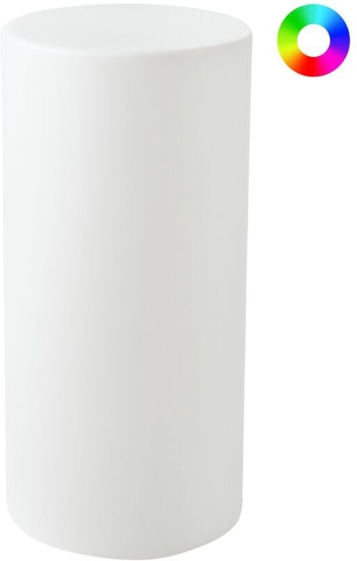 Outdoor Stehlampe led Weiß Kunststoff IP54 Wasserfest mit Fernbedienung Säulenform Moderne Gartenbeleuchtung Außenleucht...